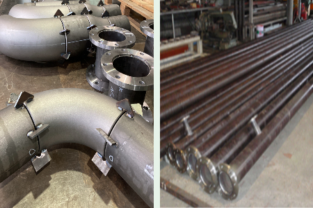 配管プレハブの加工例